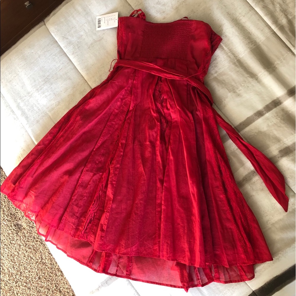 Anthropologie red dress
